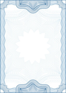 Classic guilloche border for diploma or certificate. A4 .  Layers are separated!