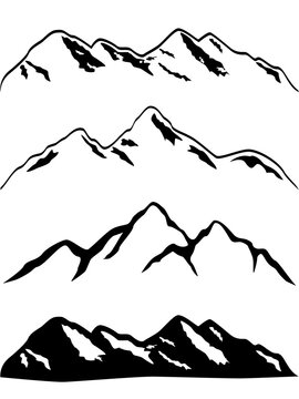 Various mountains with snow caps
