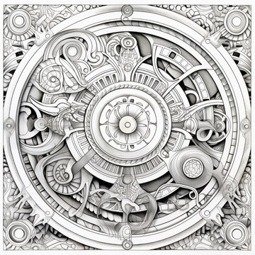 Mandala Pattern Coloring Page For Adults, Kids 