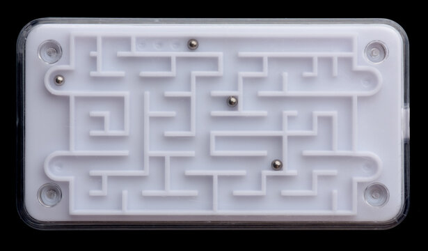 Educational street maze game with metal ball