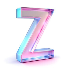 Beautiful stained glass letter Z on glowing background material