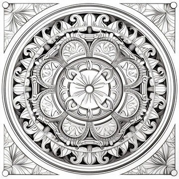 Mandala Pattern Coloring Page For Adults, Kids 