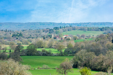 View across to Penshurst near Tunbridge Wells in Kent, England