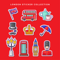 British London Cultural Illustration Set