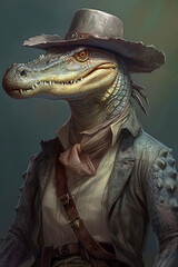 Alligator in a Cowboy hat