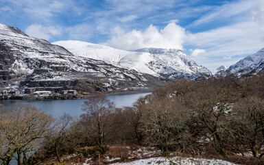 Winter in Snowdonia after a fall of snow