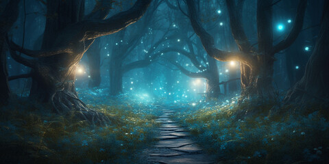 bioluminescence in the forest