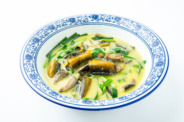 A bowl of delicious leek eel soup