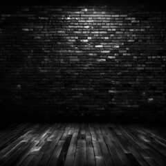 Black brick wall, dark background for design