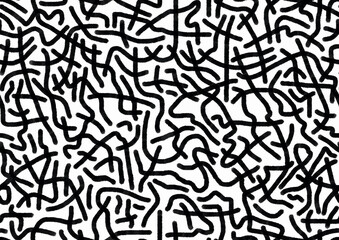 Abstract hand - drawn drawing with black sloppy strokes of lines on a white background .Seamless drawing.