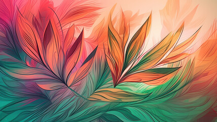Exotic Pink and Orange Abstract Background