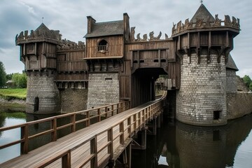 Drawbridge was raised, sealing off the castle from potential attackers and creating a sense of security for those inside. Generative AI