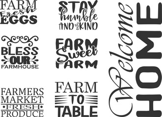 Farmhouse Quotes SVG Bundle for T-shirt design,