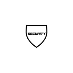 Security shield line icon  isolated on white background