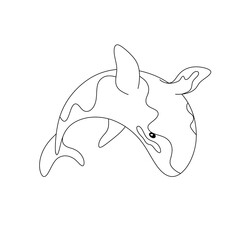 Killer whales in a minimalistic style on a transparent background. Lineart. Isolated. Design element.	