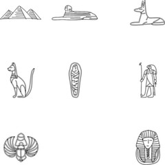 Egypt symbols set.