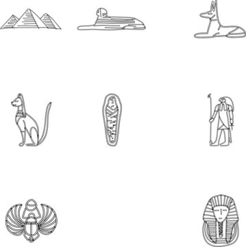 Egypt symbols set.
