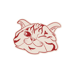 funny vector illustration of a cat 