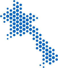 circle shape laos map.