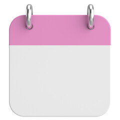 Empty calendar. 3D calendar. 3D illustration.