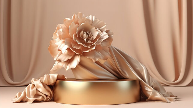 Podium mockup isolated on background. Generative Ai