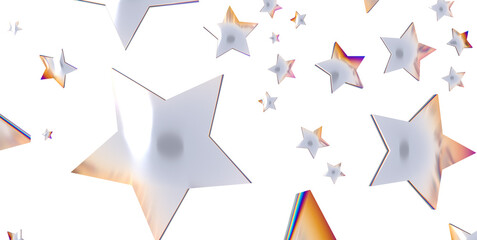 Seamless pattern with small silver stars on white background. - png transparent