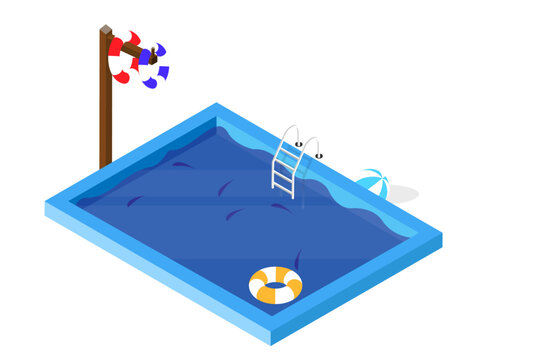 Isometric swimming pool 2D icon