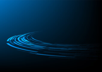 Speed light movement technology hitech modern background. Blue background futuristic. Curve line race effect. banner, poster, cover - obrazy, fototapety, plakaty
