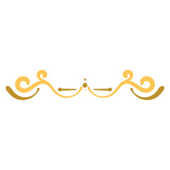 Isolated golden border arabesque frame Vector