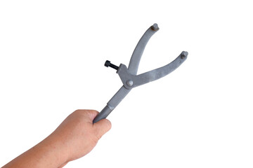 Adjustable flywheel wrench in hand for Mechanic tool.