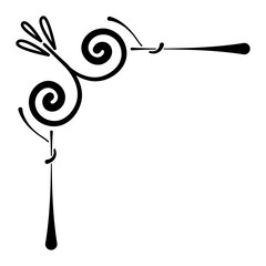 Isolated black border arabesque frame Vector