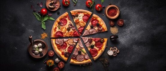 Obraz na płótnie Canvas Tasty vegetarian pizza with cherry tomatoes, mozzarella cheese and fresh oregano. Close up.