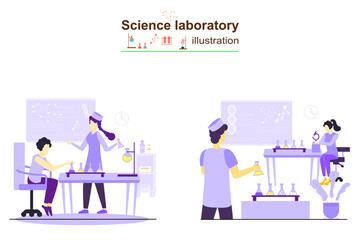 High Quality Science Laboratory Illustration Design