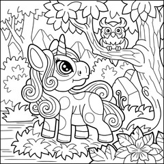 cute fairytale unicorn coloring book
