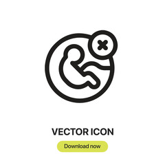 Abortion icon vector. Linear style sign for mobile concept and web design. Abortion symbol illustration. Pixel vector graphics - Vector.