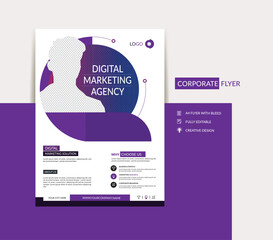 Corporate agency flyer,  creative colorful business flye,   abstract business flyer, vector template design, or business poster template design