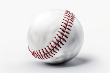 Baseball ball on white background, sport concept, digital illustration. Generative AI