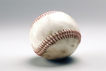 Baseball ball on white background, sport concept, digital illustration. Generative AI