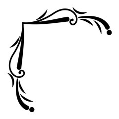 Isolated black border arabesque frame Vector