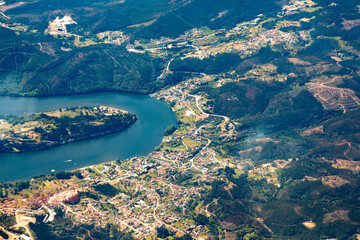 aerial view to Douro valley in Porto, Portugal