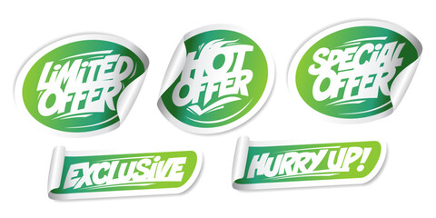 Limited offer, hot and special offer, exclusive, hurry up - stickers set - 600858385