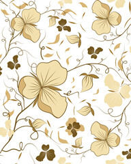 Delicate seamless pattern of sweet pea flowers.
Seamless repeating patterns of half drops