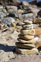 Natural pebble stone on the beach.