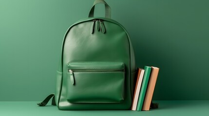 Get back to school in style with this green backpack
