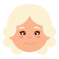 Isolated cute female kid character avatar Vector