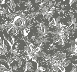 Chintz. lace floral seamless pattern.