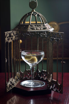 Martini with olives and decore