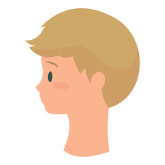 Side view of a cute male girl character avatar Vector
