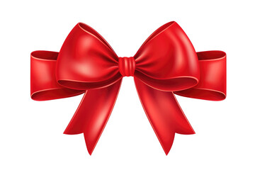 Fototapeta premium Red ribbon bow. Generative ai 