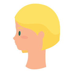 Side view of a cute female girl character avatar Vector